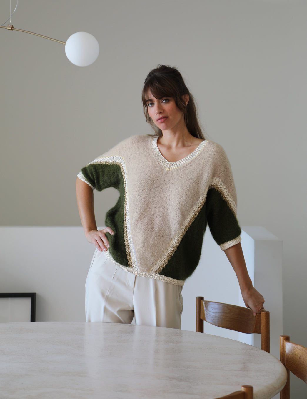 Modele De Pull Col V A Tricoter Avec Explicationnull