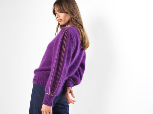 Pull Alix mohair Mûre et doré