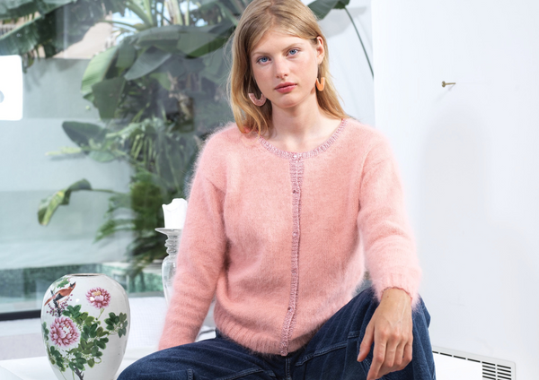 Modèle de Cardigan pour Femme en Angora à tricoter Clarisse
