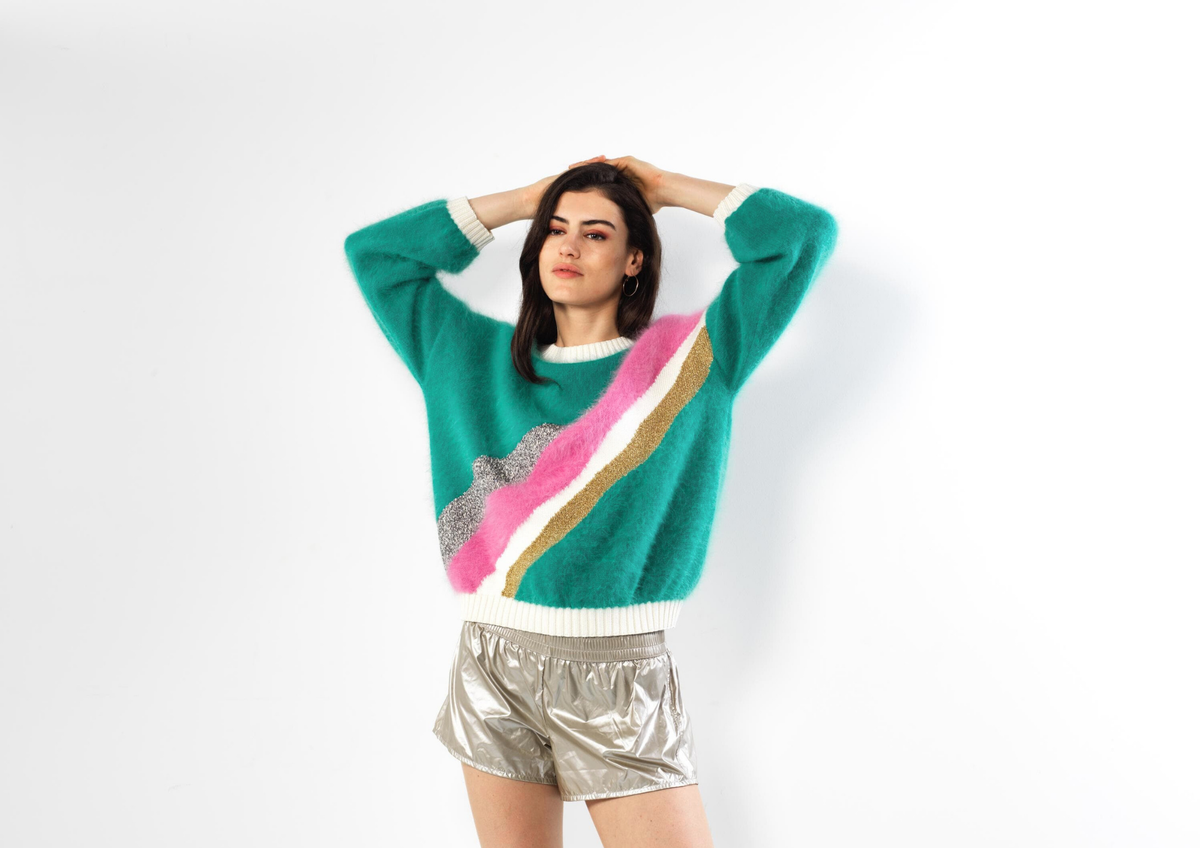 Pull Gloria menthe prêt-à-porter - Dernières pièces.