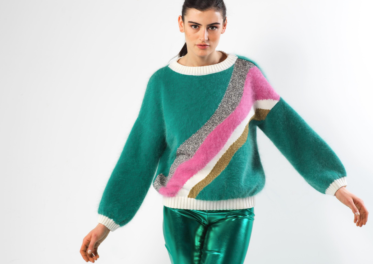 Pull Gloria menthe prêt-à-porter - Dernières pièces.