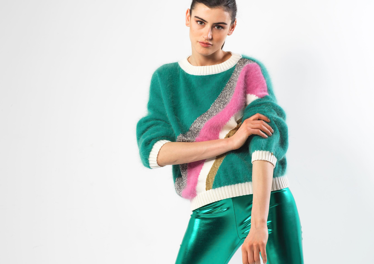 Pull Gloria menthe prêt-à-porter - Dernières pièces.