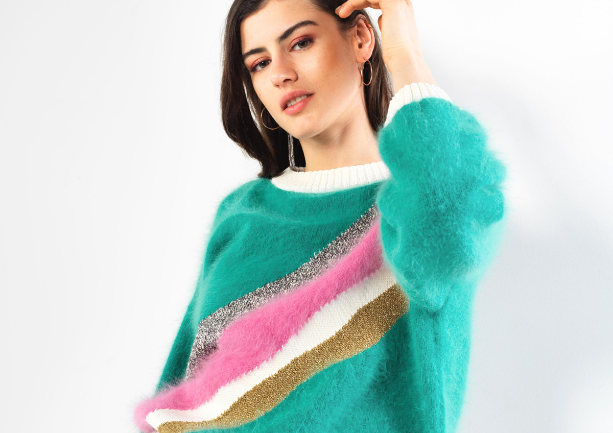 Pull Gloria menthe prêt-à-porter - Dernières pièces.