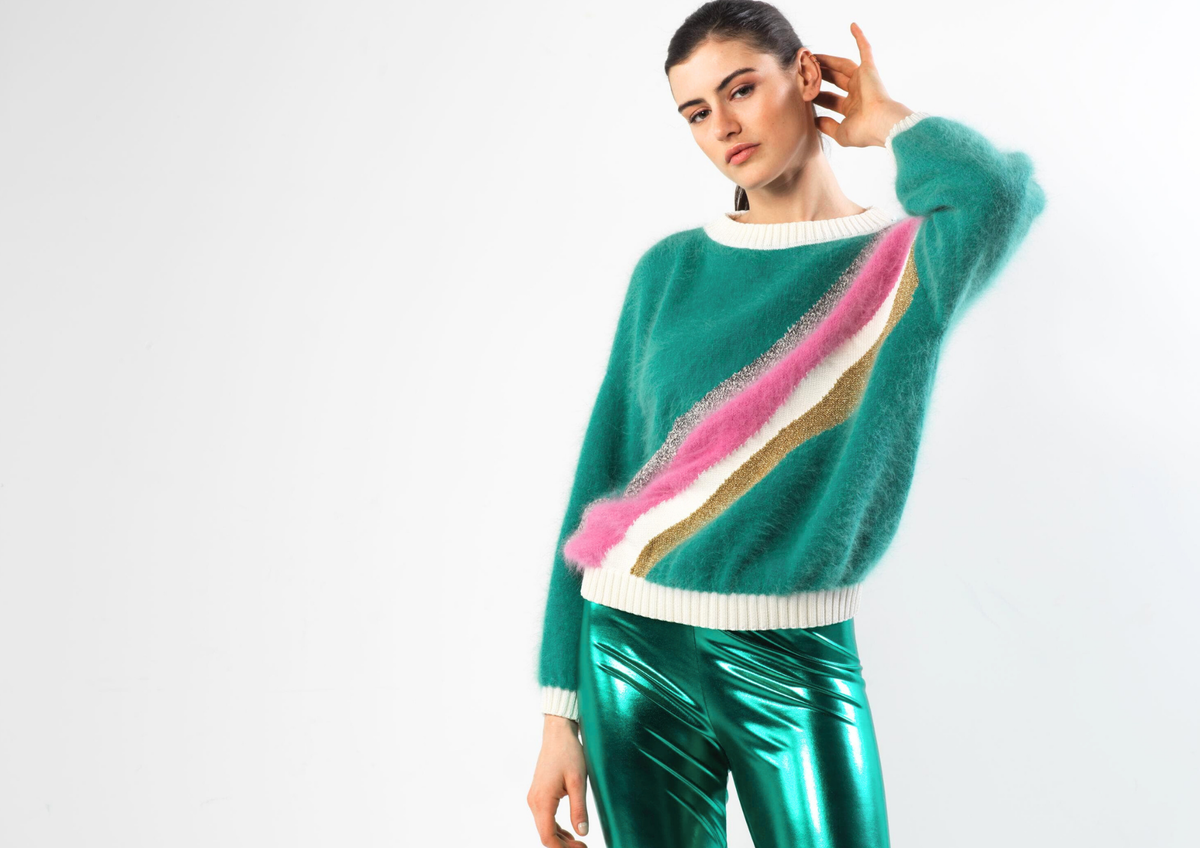Pull Gloria menthe prêt-à-porter - Dernières pièces.