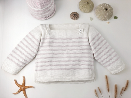 Marinière bébé Yucca à tricoter.