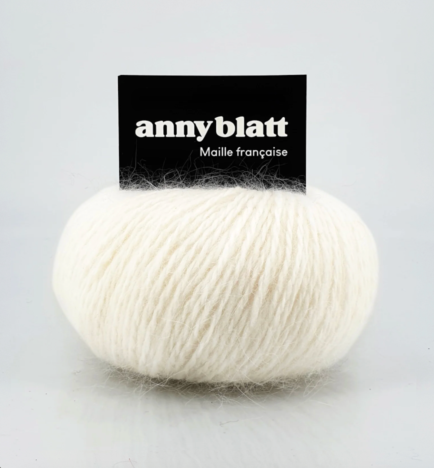 pelote à tricoter angora douceur Anny Blatt écru et naturel
