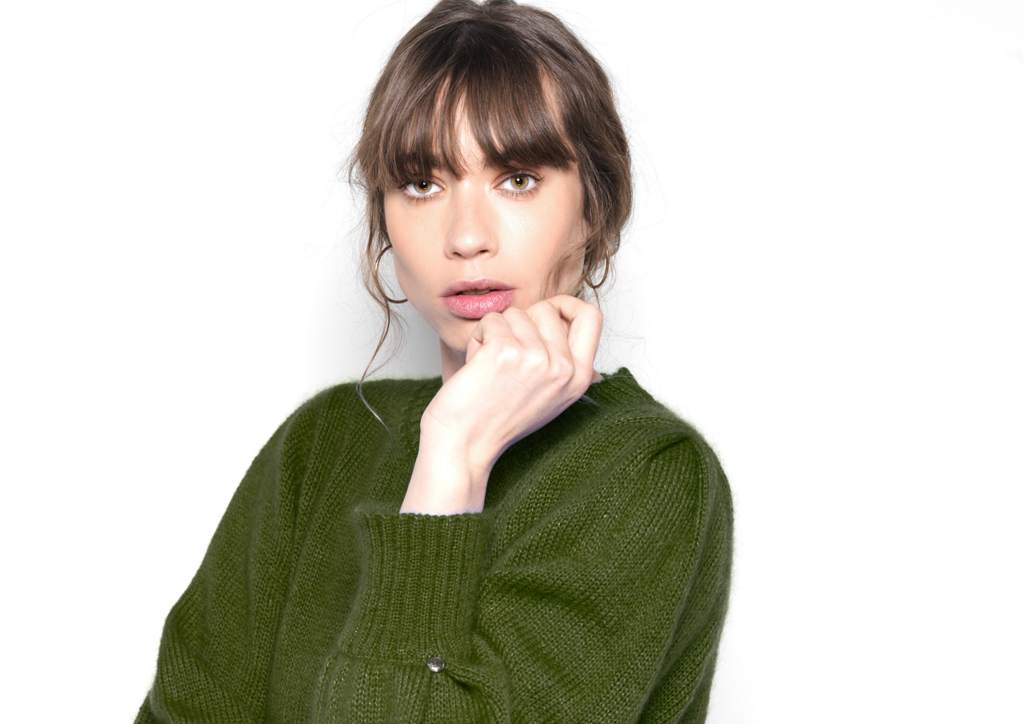 Pull Alix mohair et soie Kaki.