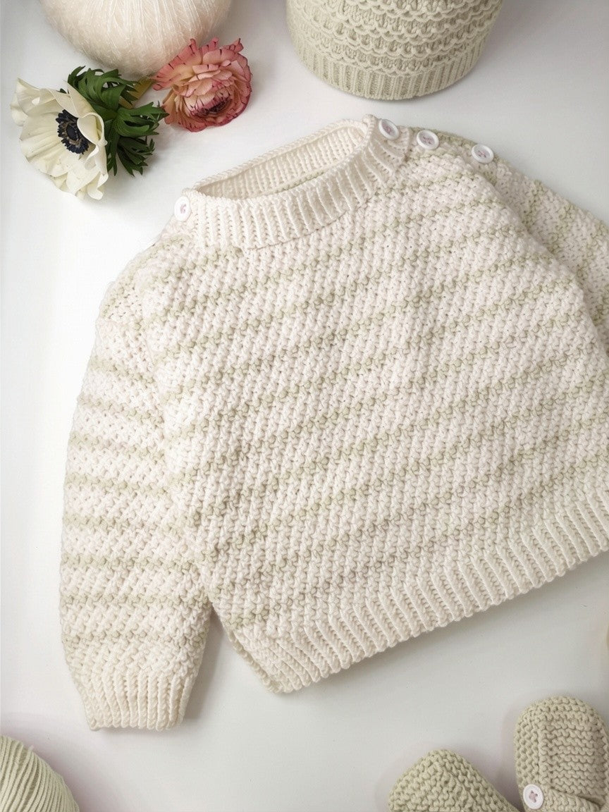 Pull bébé Jacinthe à tricoter