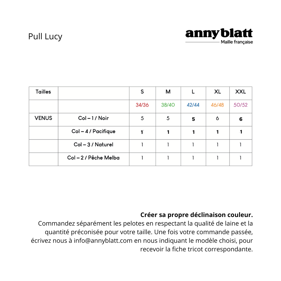 Pull Lucy à tricoter.