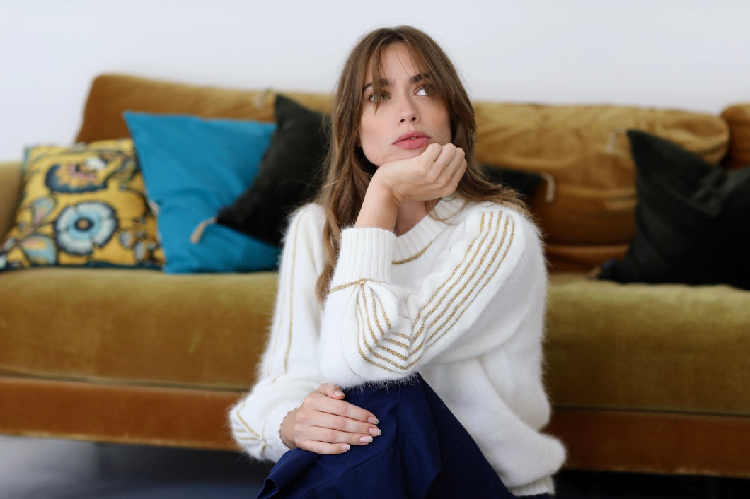 Pull Alix Angora et or - 8 coloris.