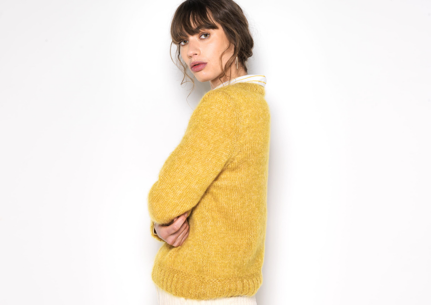 Pull Ambre chiné à tricoter.