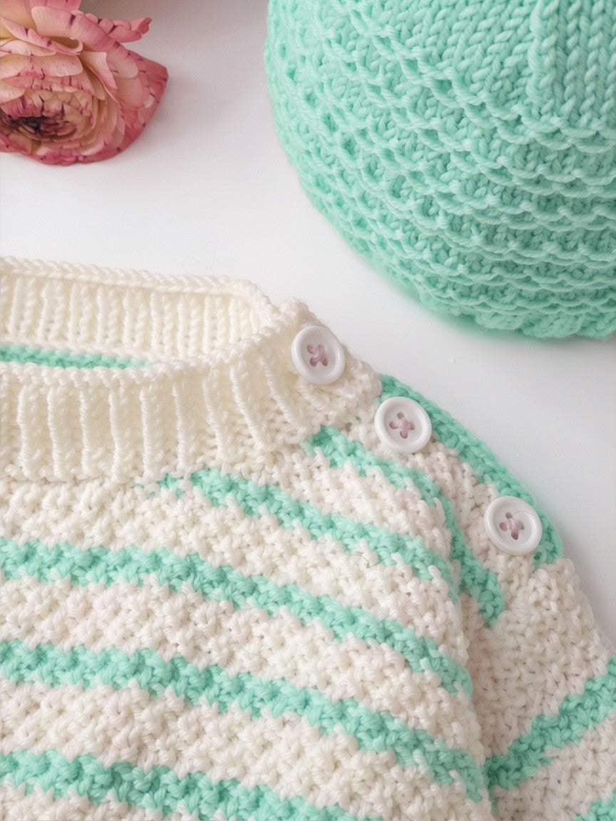 Pull bébé Jacinthe à tricoter