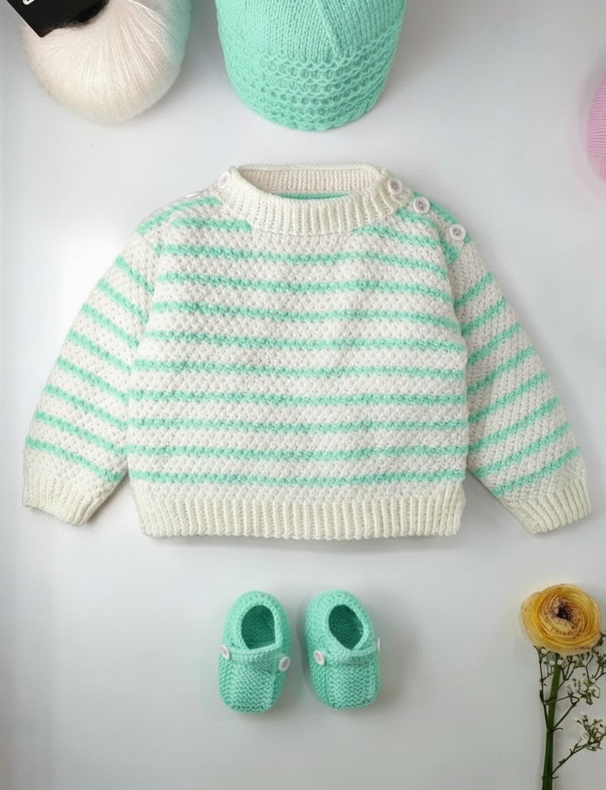 Pull bébé Jacinthe à tricoter