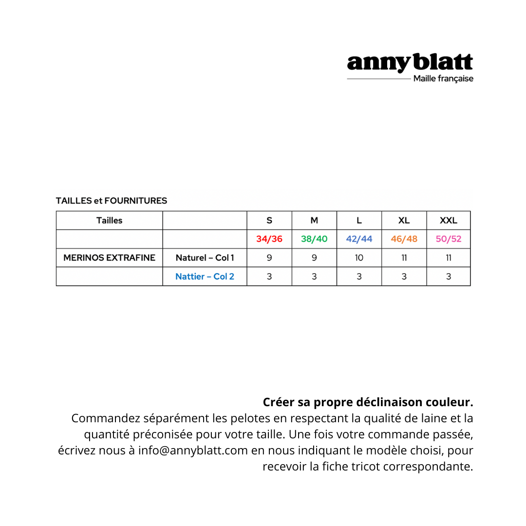 Pull Rebecca à tricoter.