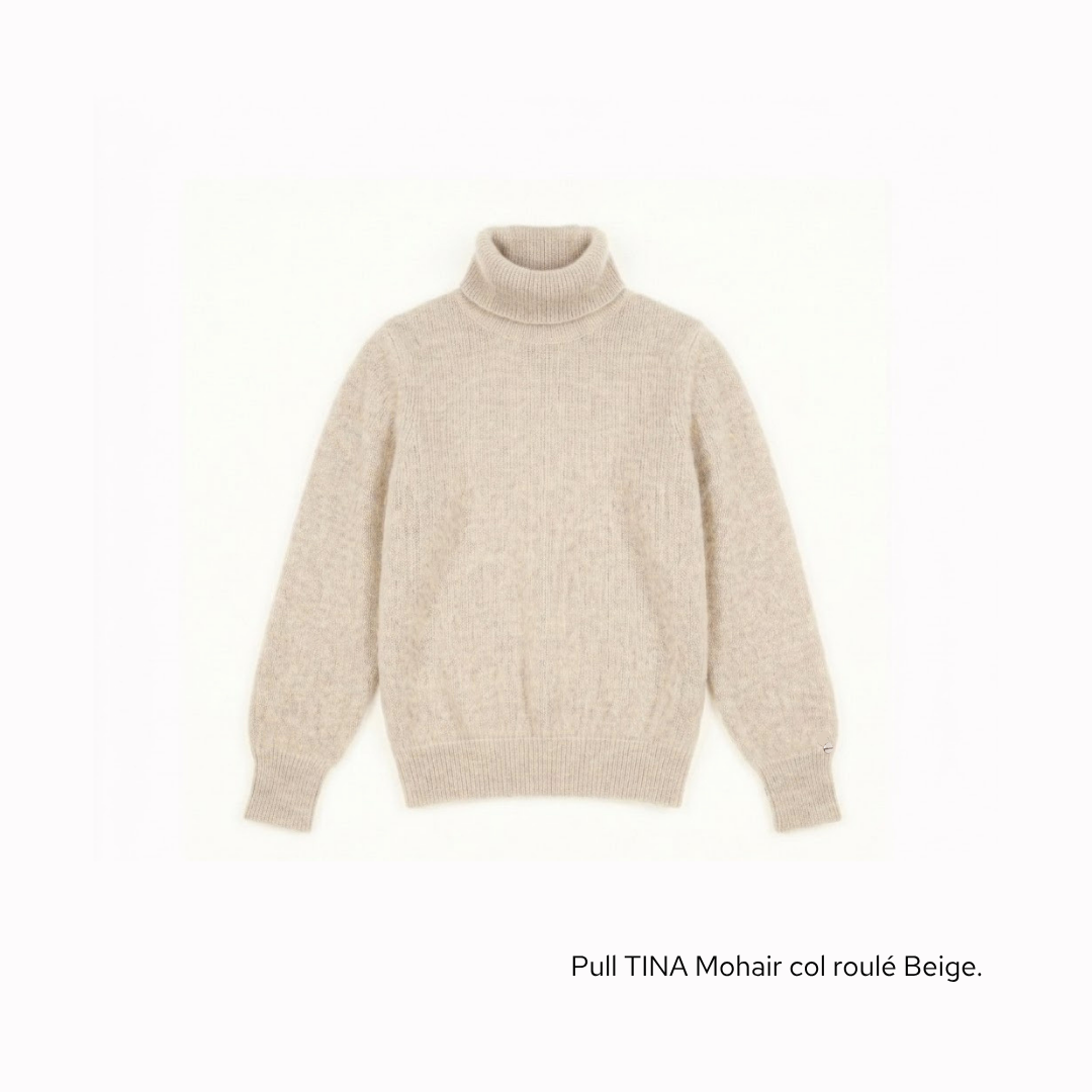 Pull Tina col roulé en Mohair - 19 coloris
