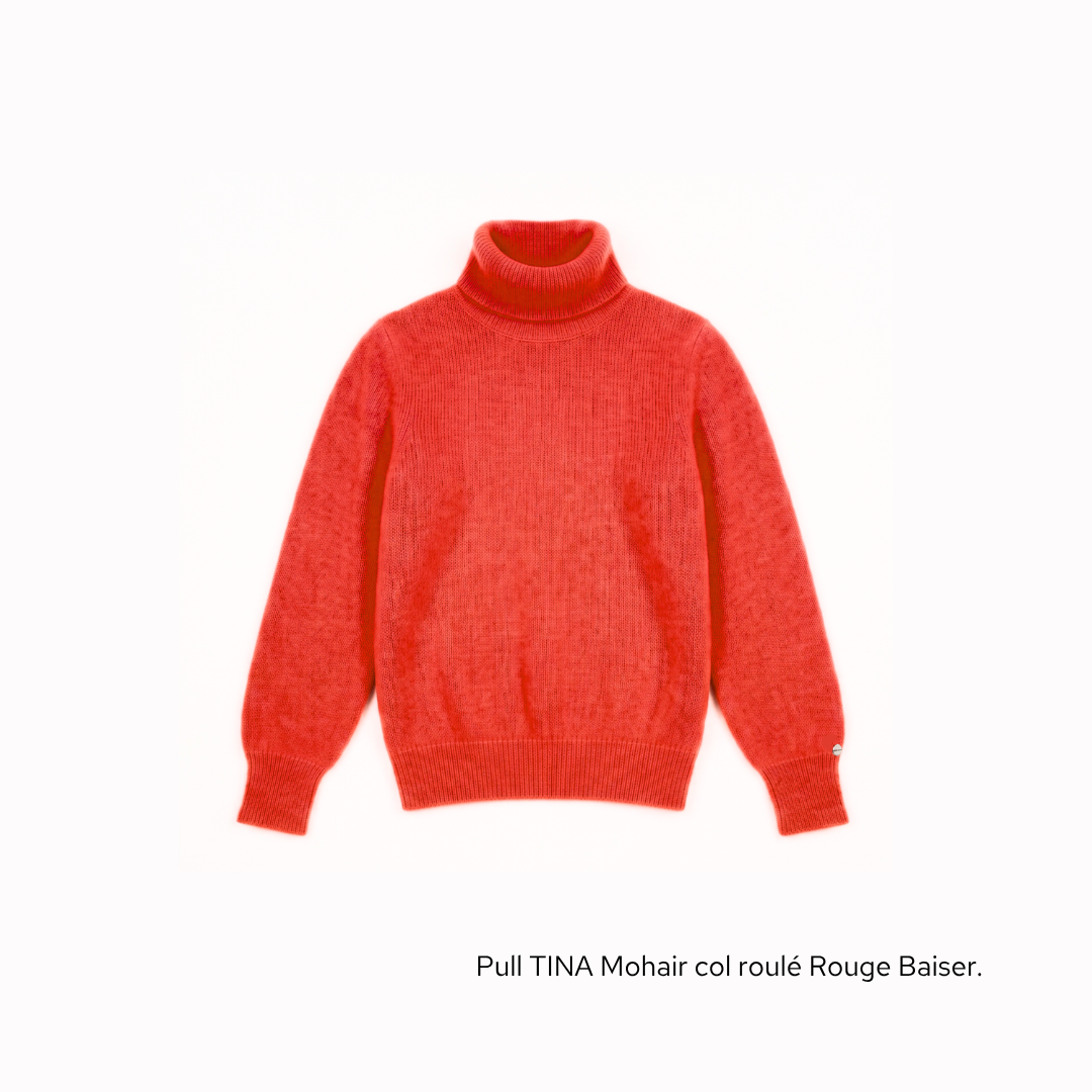 Pull Tina col roulé en Mohair - 19 coloris