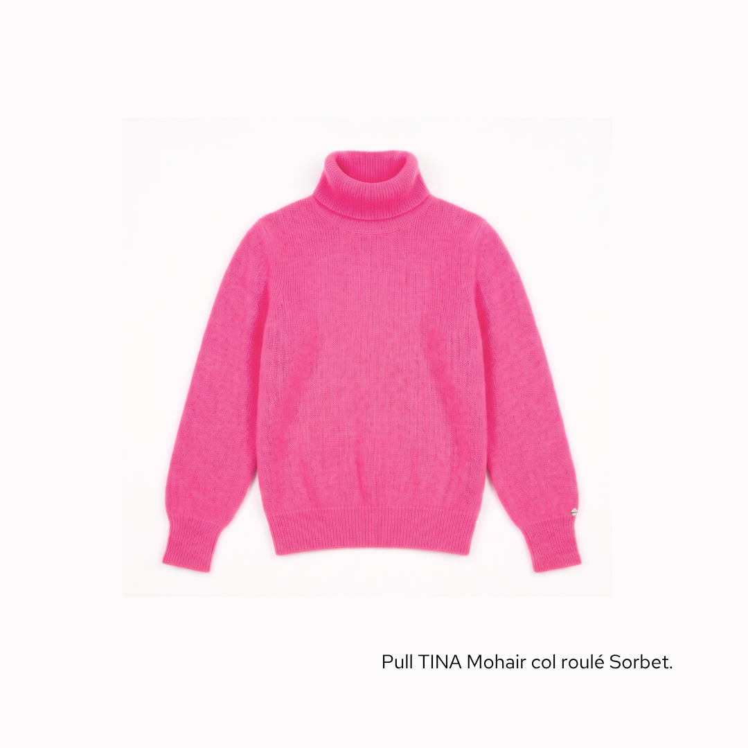 Pull Tina col roulé en Mohair - 19 coloris