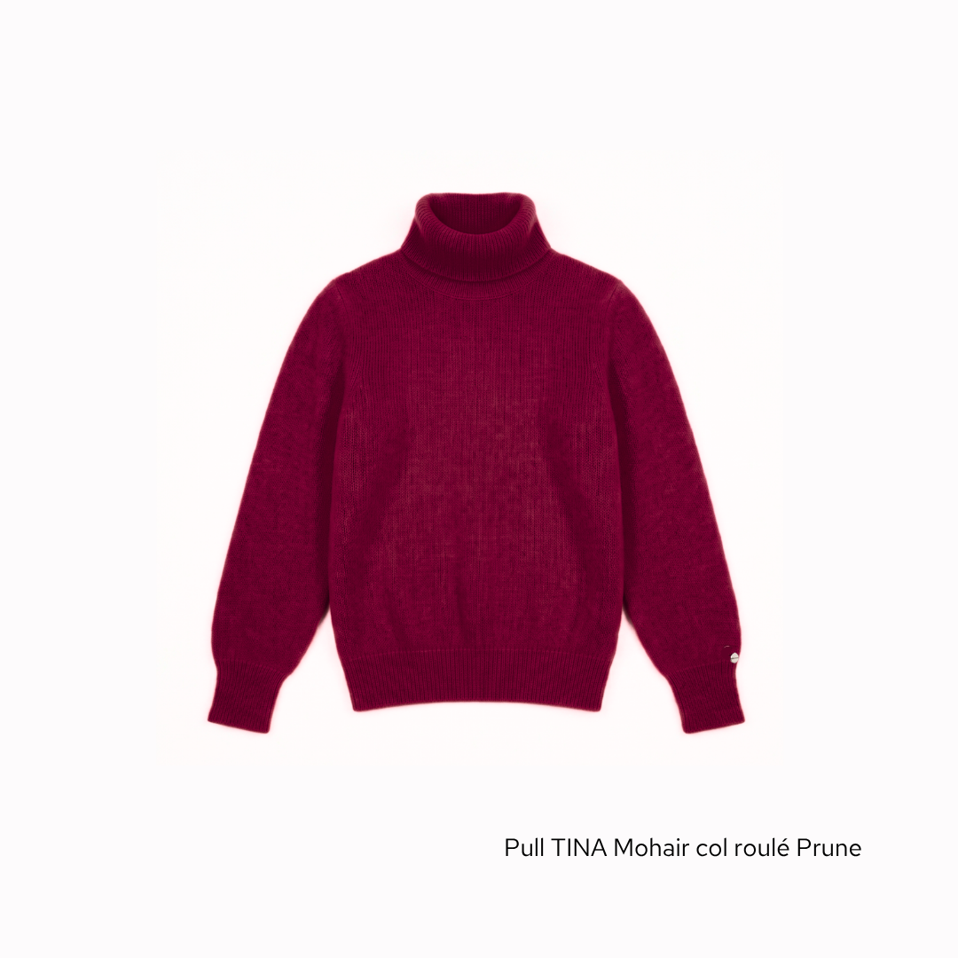 Pull Tina col roulé en Mohair - 19 coloris