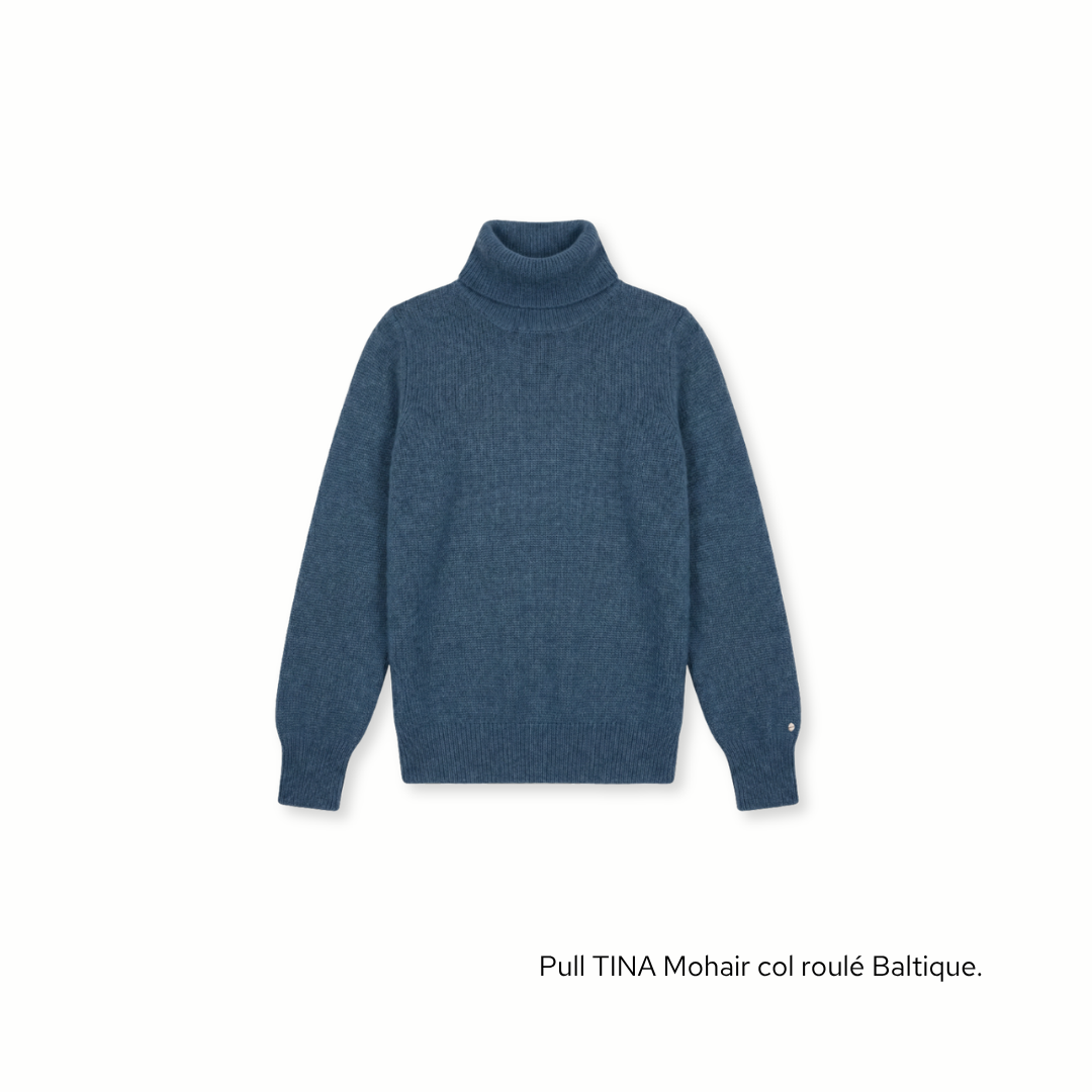 Pull Tina col roulé en Mohair - 19 coloris