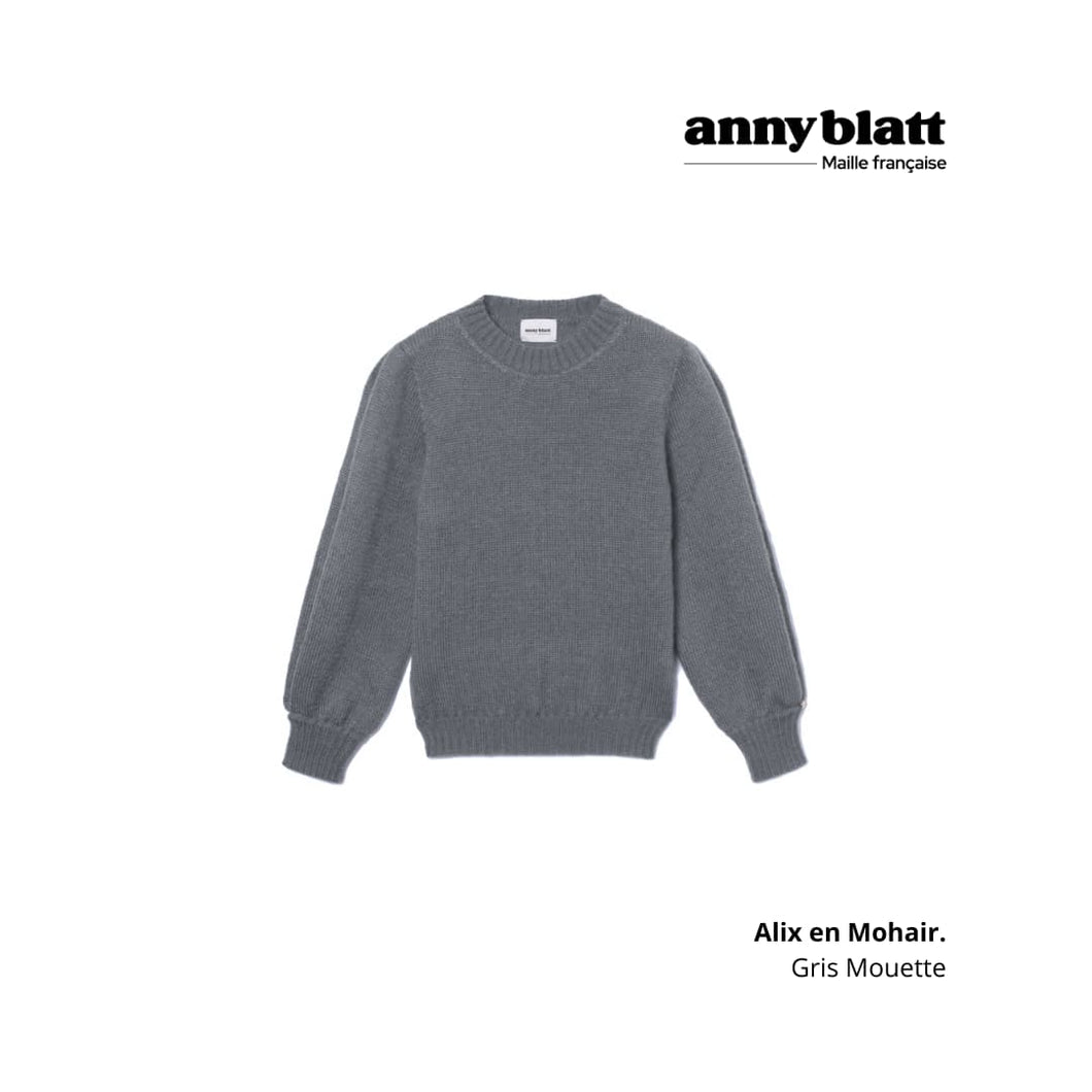 Pull Alix mohair et soie Gris mouette