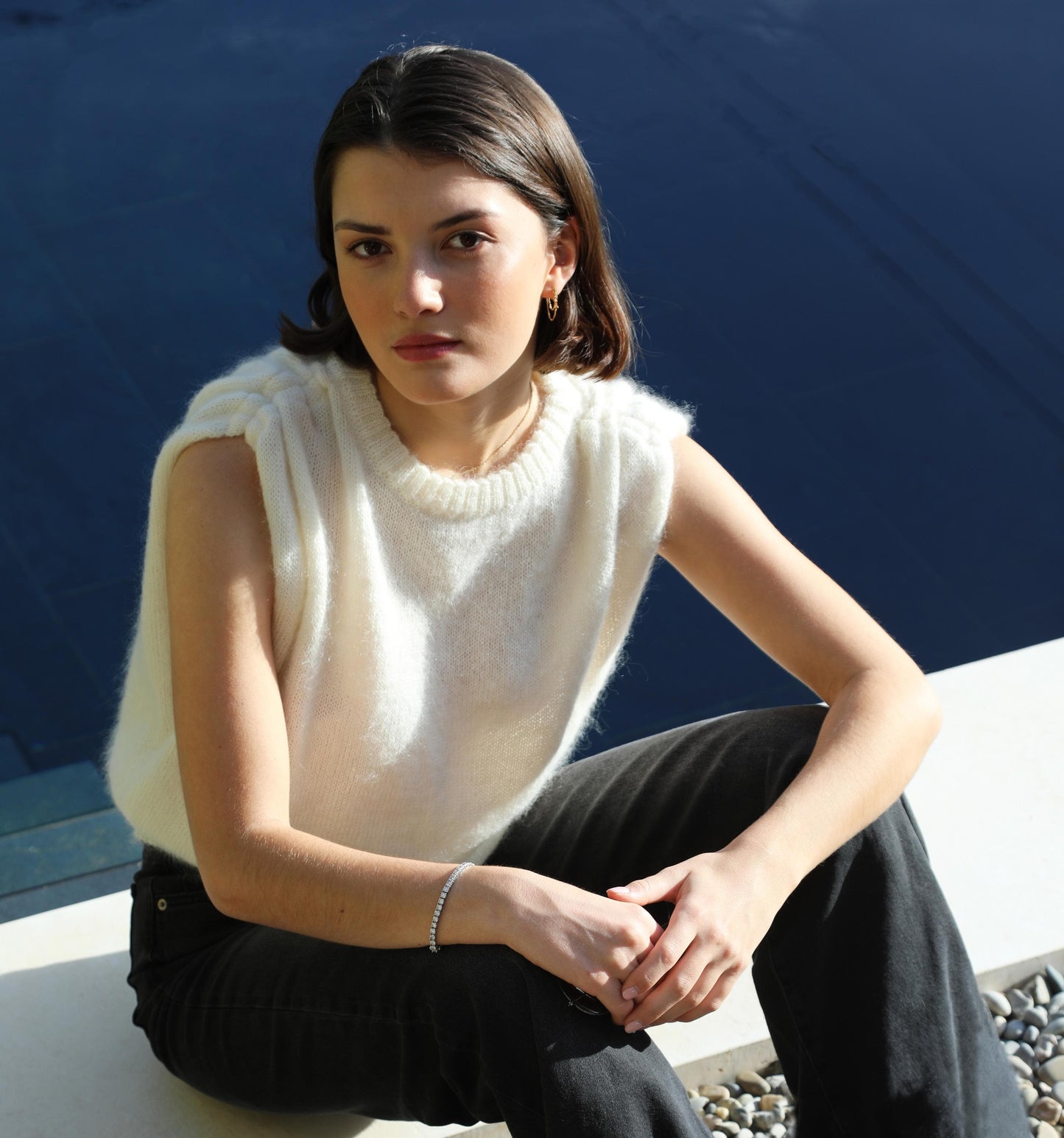 Pull Pearl à tricoter en mohair.