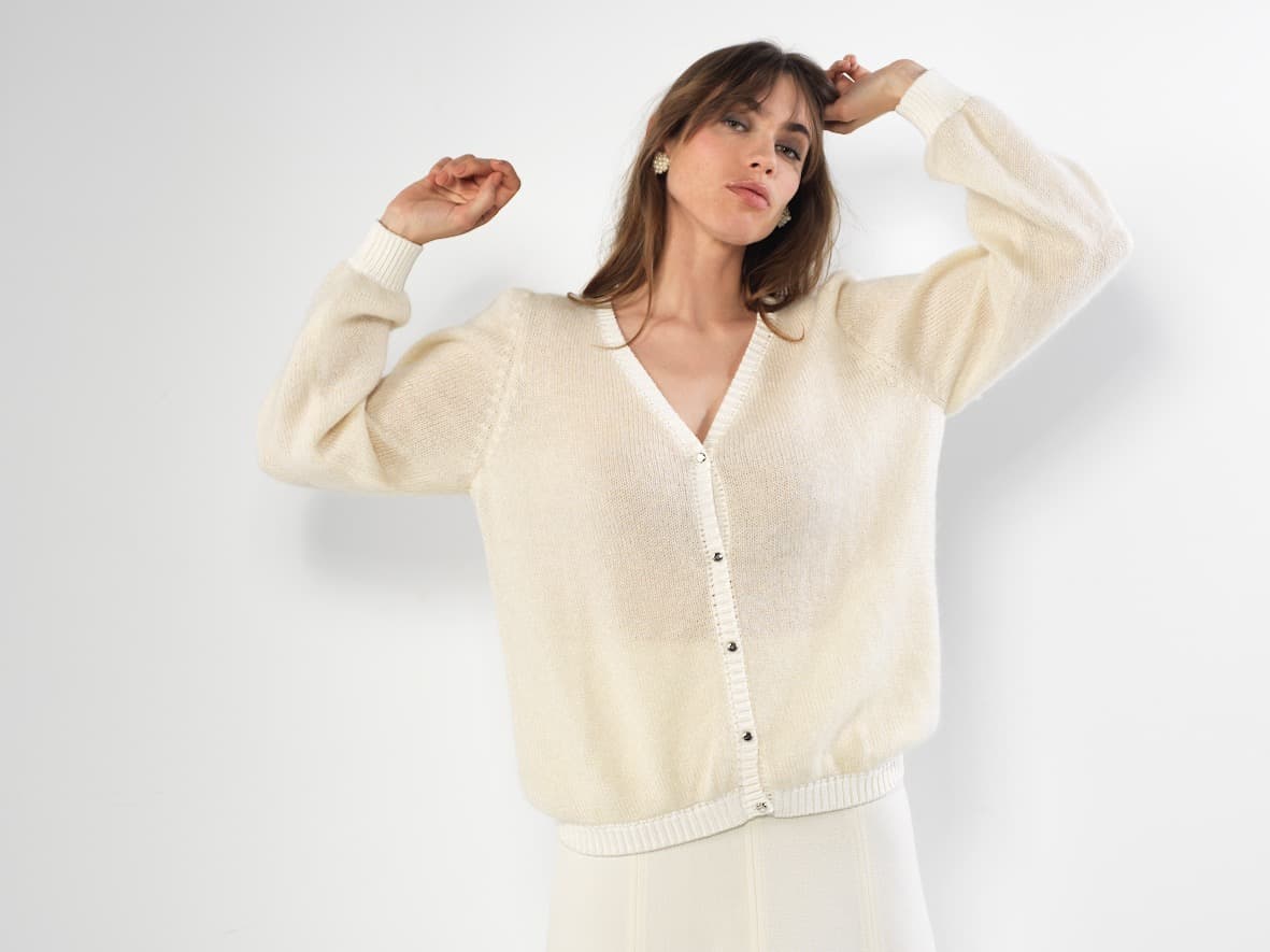 Gilet Anita en Mohair à tricoter.