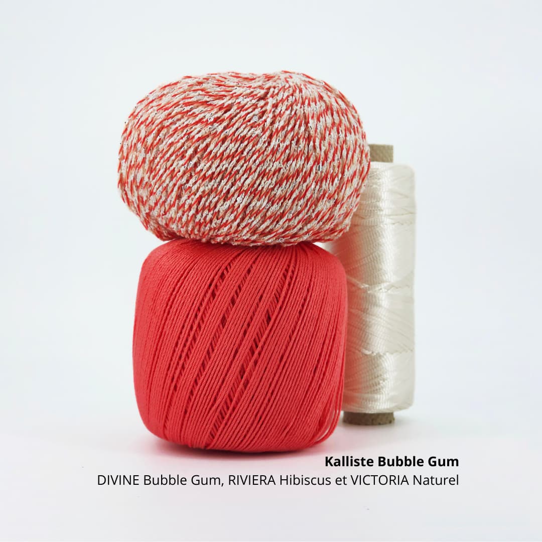 pelote kit à tricoter en coton corail 