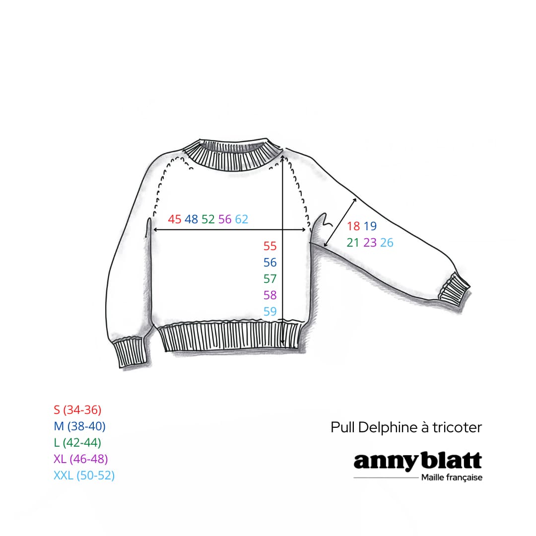 Pull Delphine à tricoter.