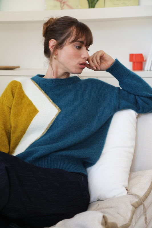 Pull Billie doré Pacifique et Palmier.
