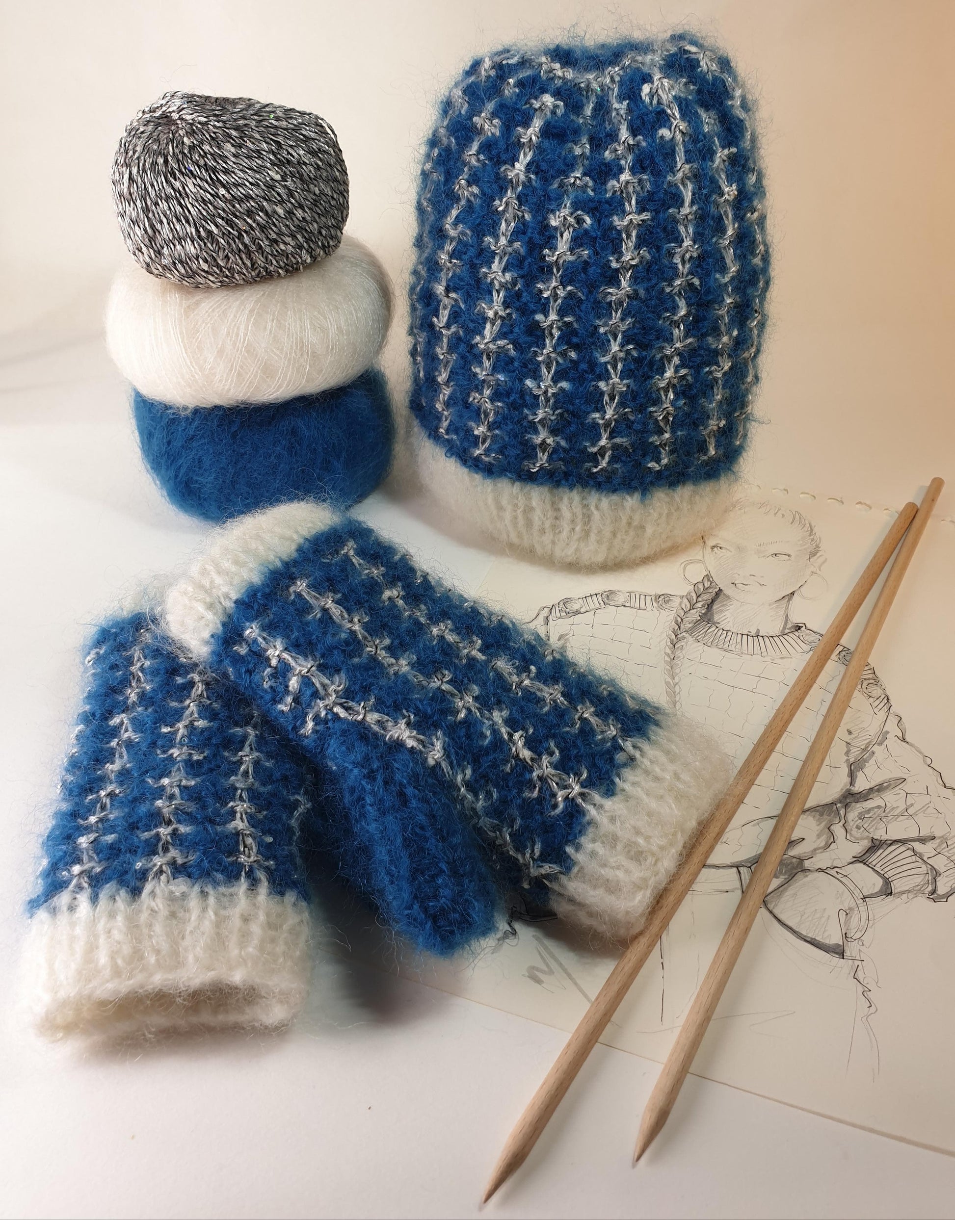 Bonnet mitaines Mohair pacifique Chamonix 2.jpg