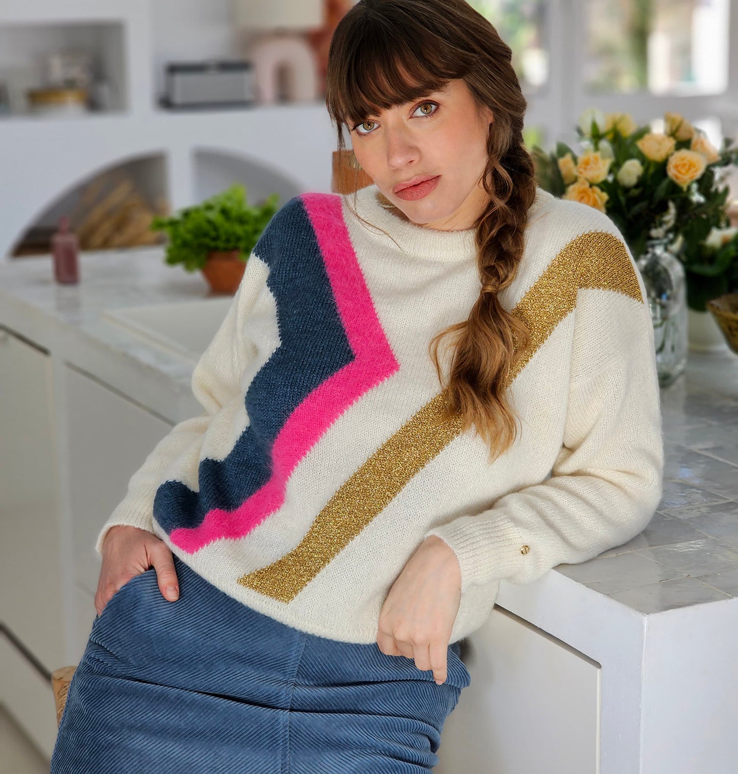 Pull Inès à tricoter.