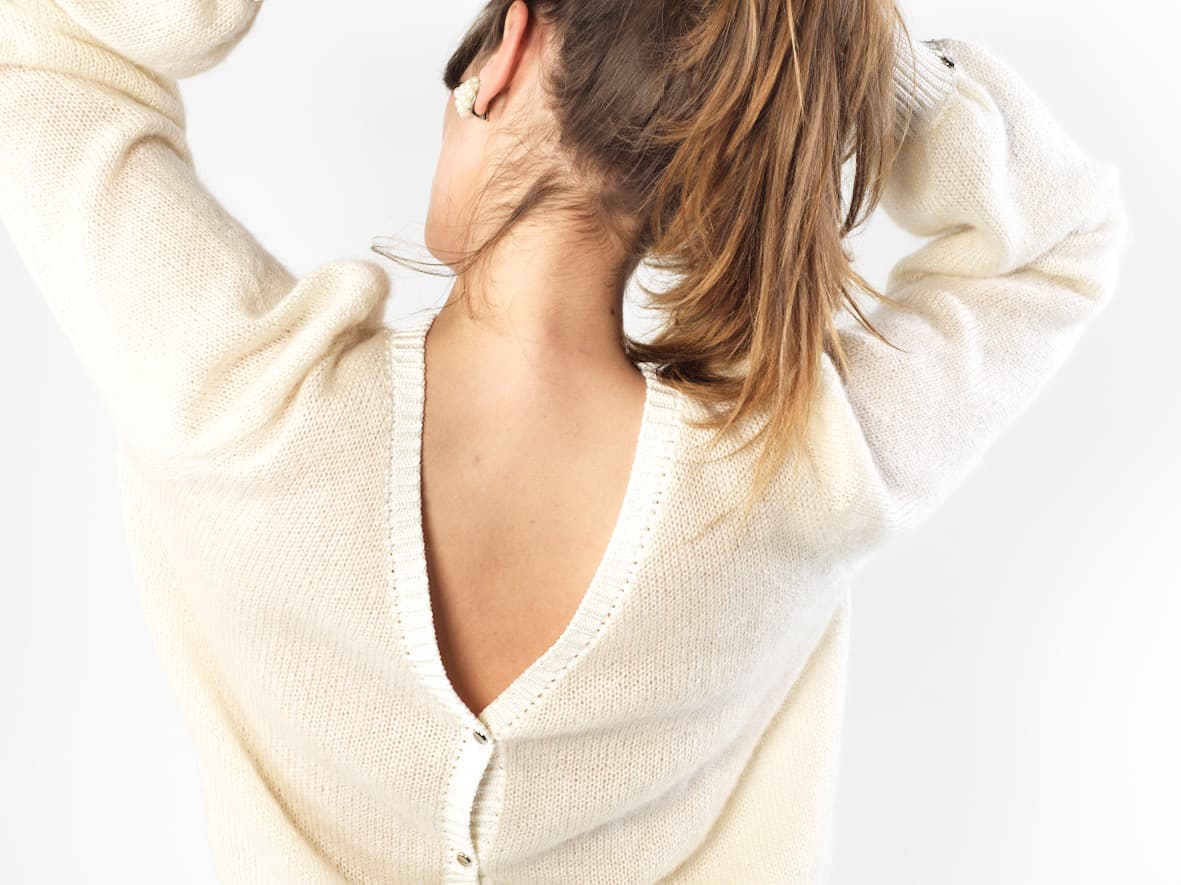 Gilet Anita en Mohair à tricoter.