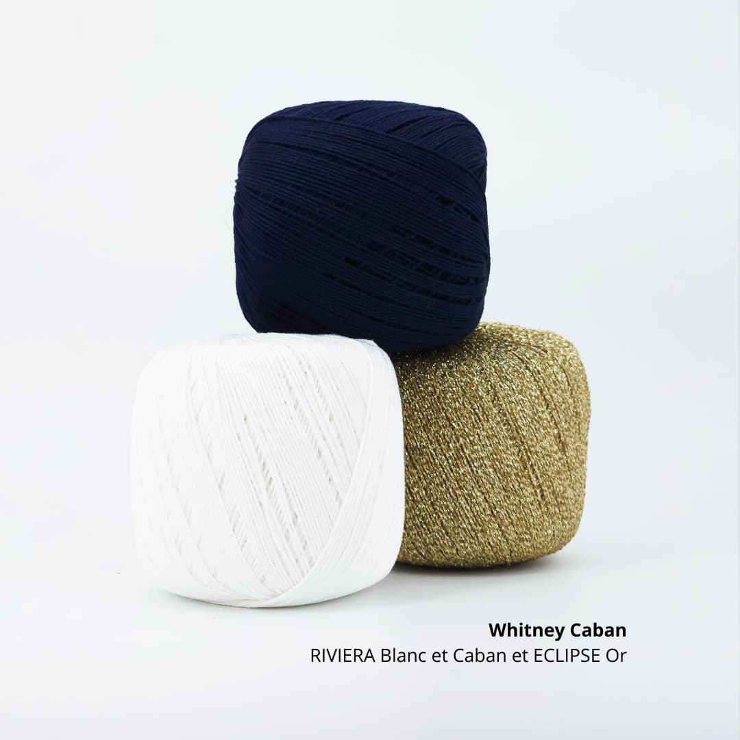 Pelote coton kit tricot femme Whitney Femme été Bleu marine 