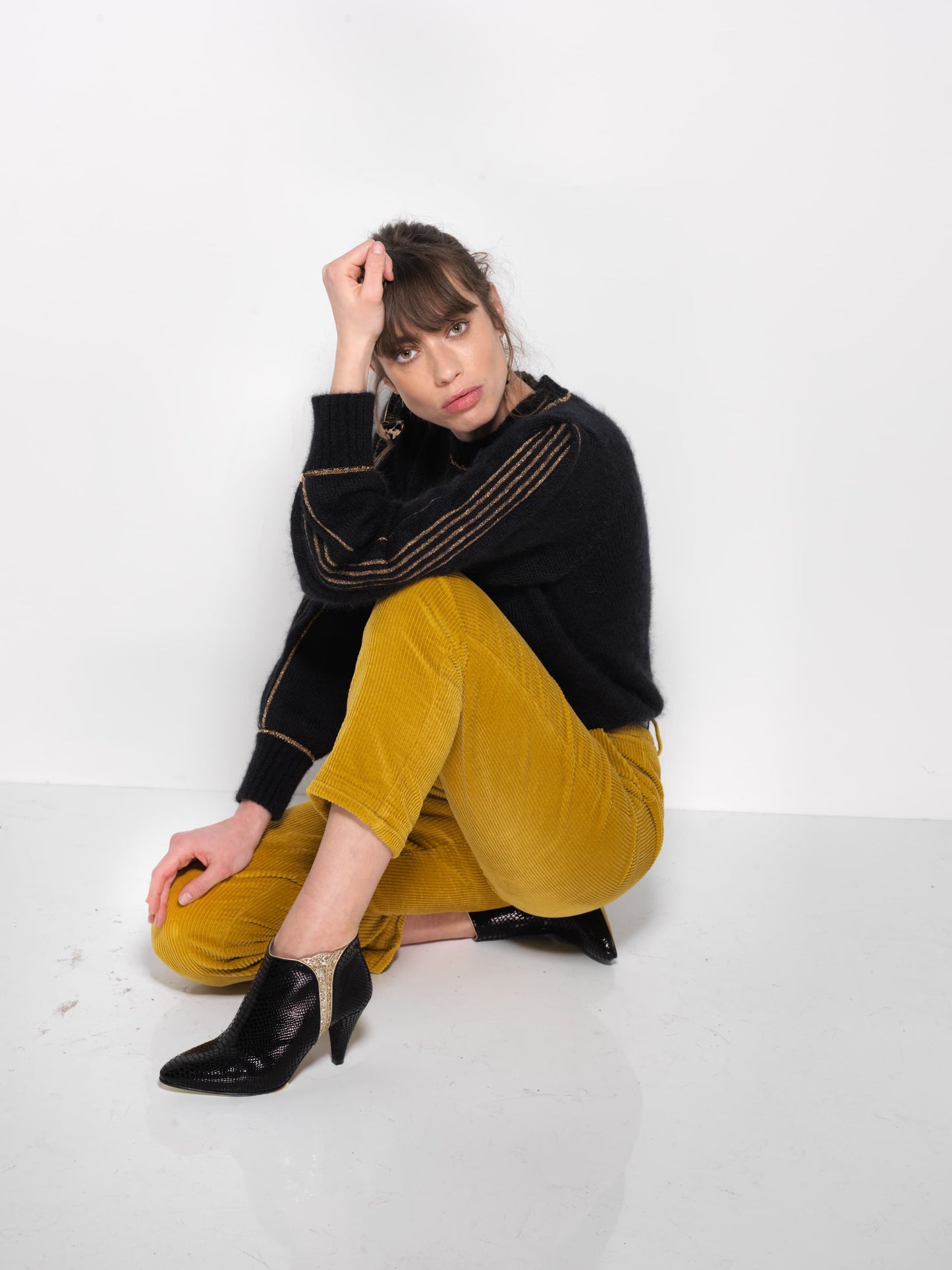 Pull Alix Mohair noir et doré