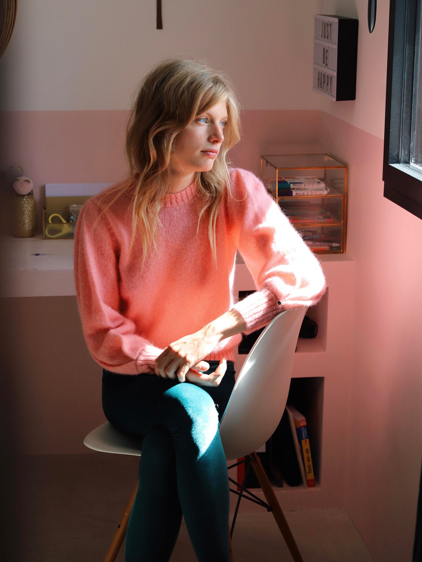 Pull Alix mohair et soie rose