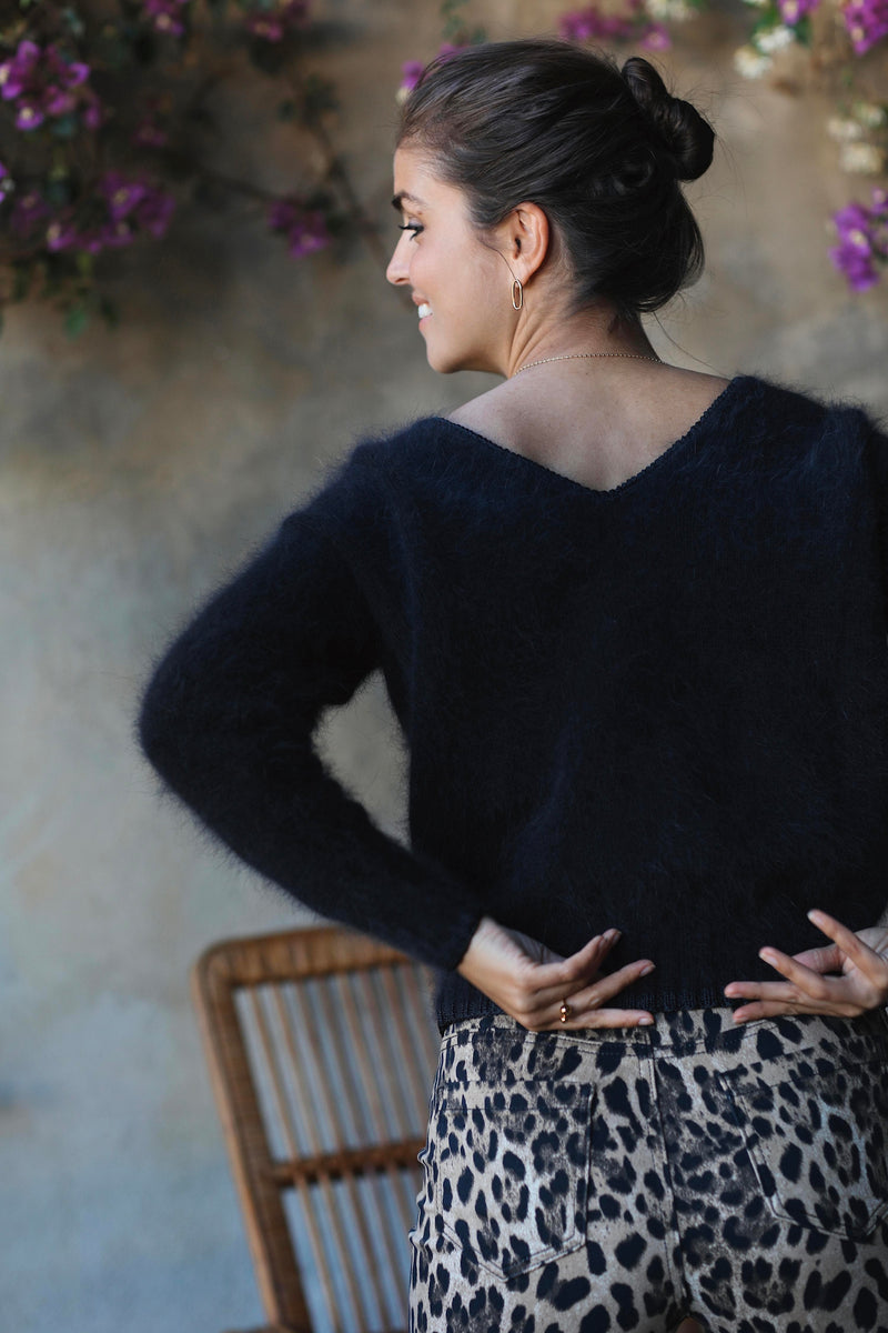 Pull En Angora Blanc Modèle Plumetis Anny Blatt - Taille XL, Paillettes, Jacquard, France, Neuf