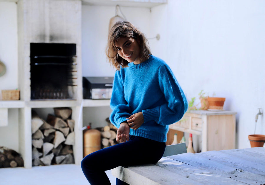 Charger l&#39;image dans la galerie, Pull Alix mohair et soie Geai
