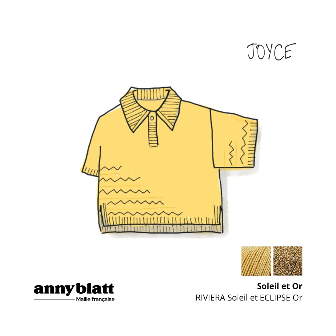 Polo à tricoter en coton jaune