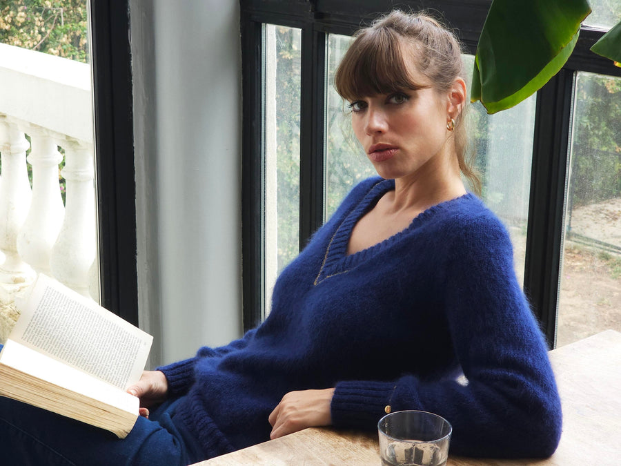 Charger l&#39;image dans la galerie, Pull Avy Mohair et or. 7 coloris.
