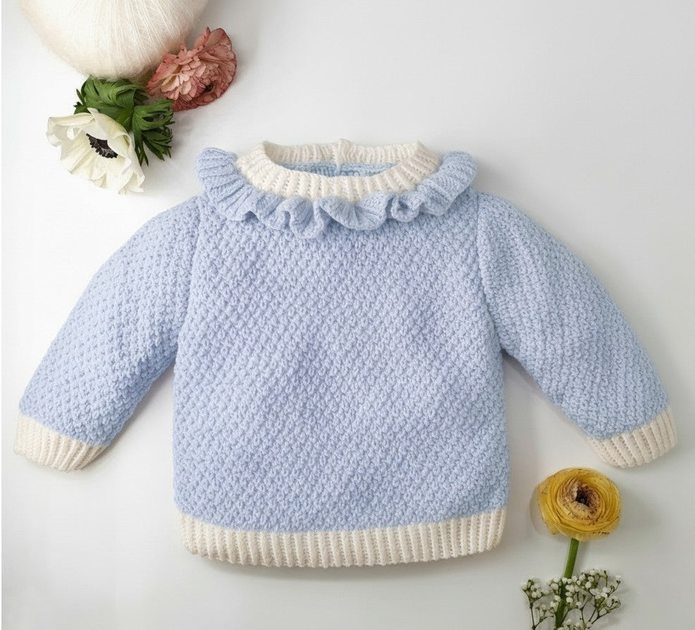 Brassière bébé Violette à tricoter.