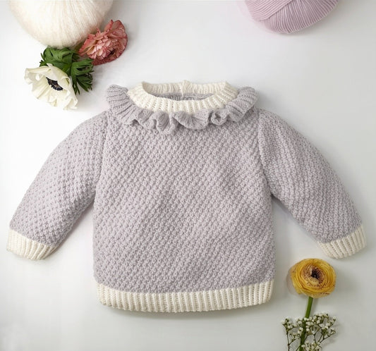 Brassière bébé Violette à tricoter.