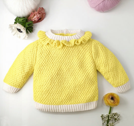 Brassière bébé Violette à tricoter.