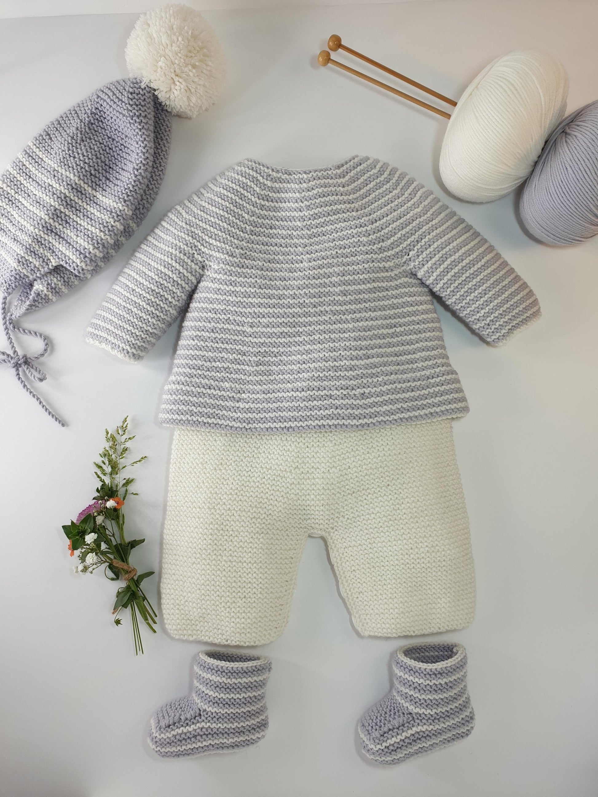 Tricot Gilet Bébé Brassiere Facile Naissance Tricot Point Mousse