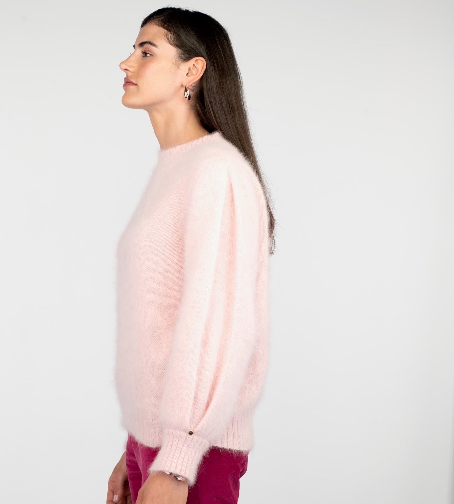 Pull Alix Angora Rose poudré