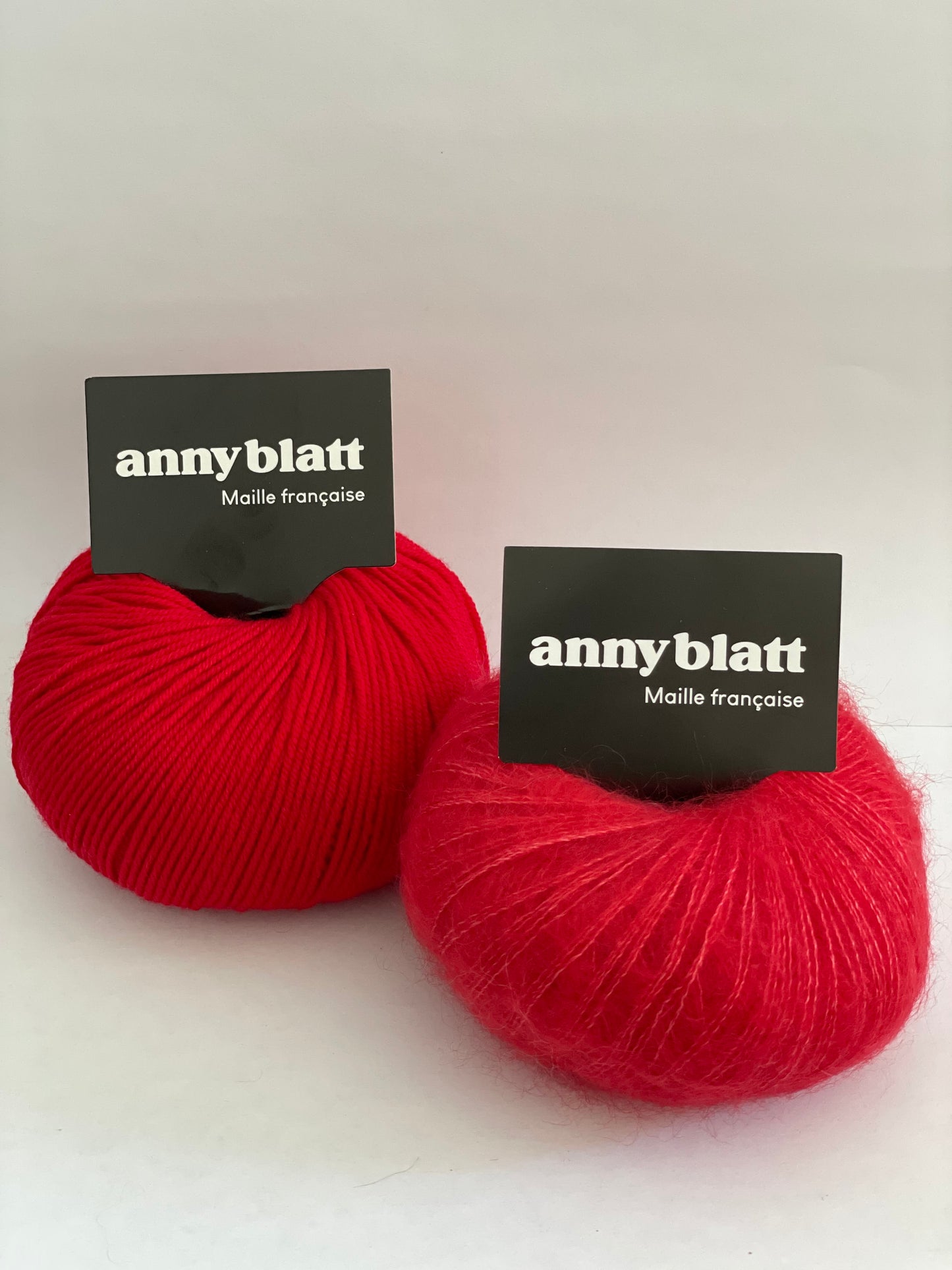 Pelote mohair et mérinos rouge honey moon et mérinos