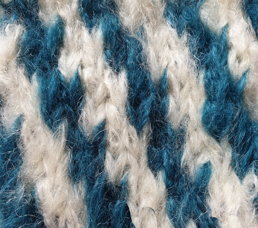 Charger l&#39;image dans la galerie, Manteau à tricoter mohair et laine pacifique et naturel zita
