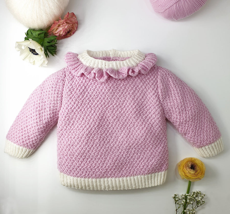 Charger l&#39;image dans la galerie, Brassière bébé Violette à tricoter
