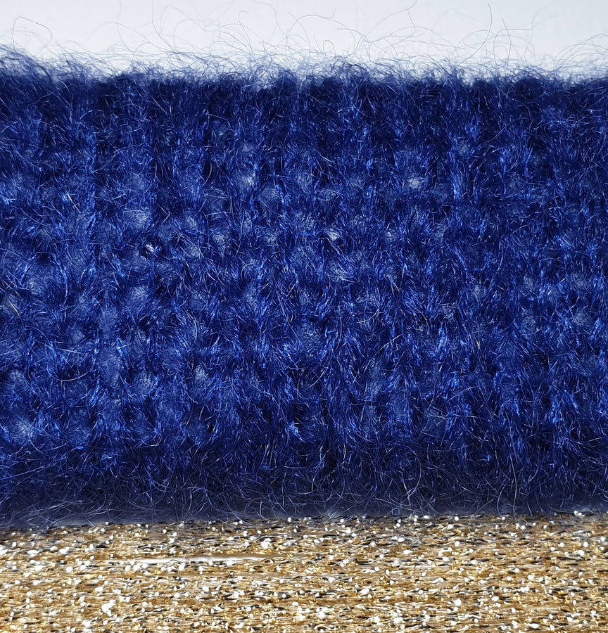 Charger l&#39;image dans la galerie, Tricot mohair et soie Marine et or honey moon 1
