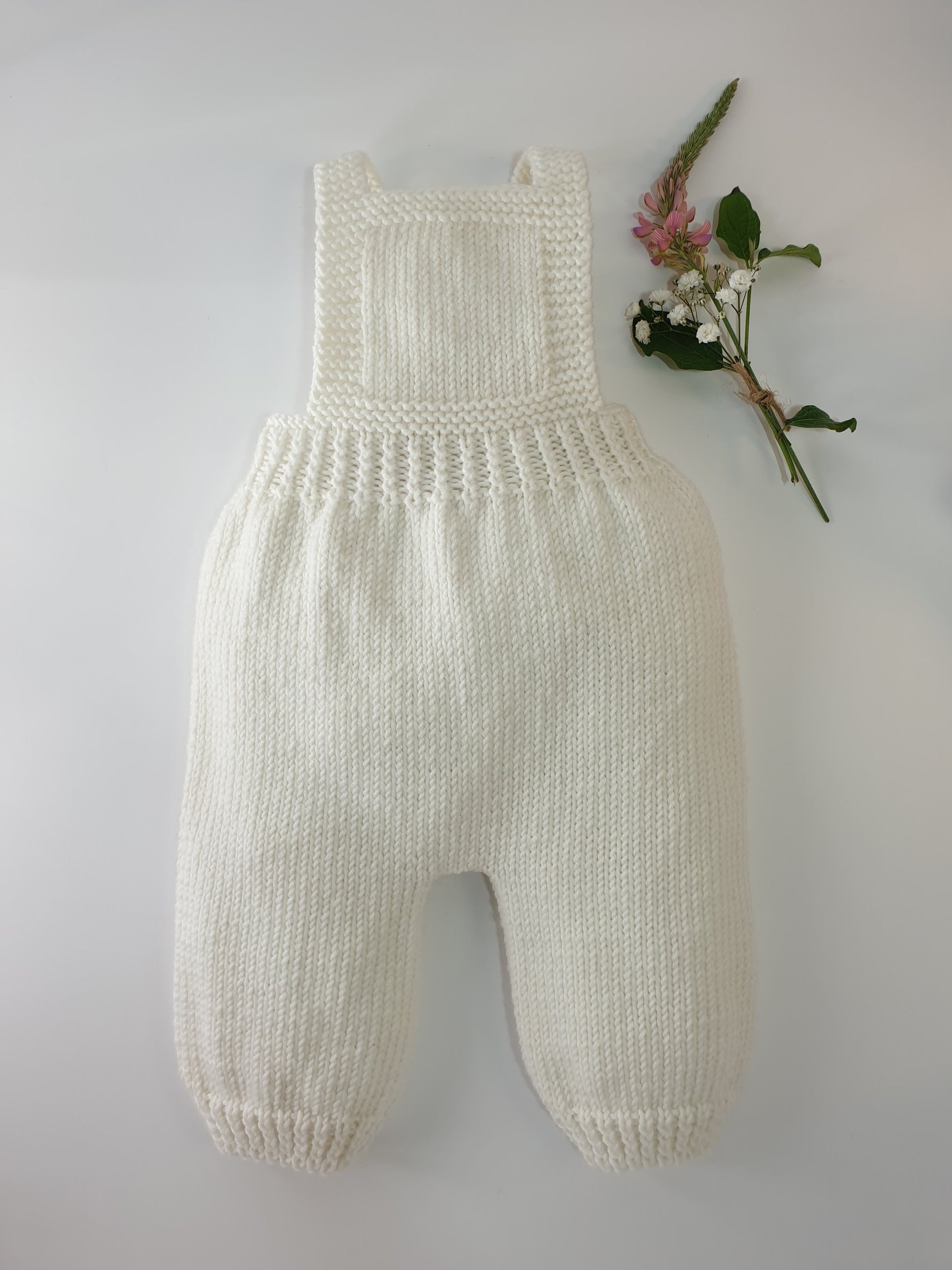 Salopette bébé mérinos blanc Laurier 5