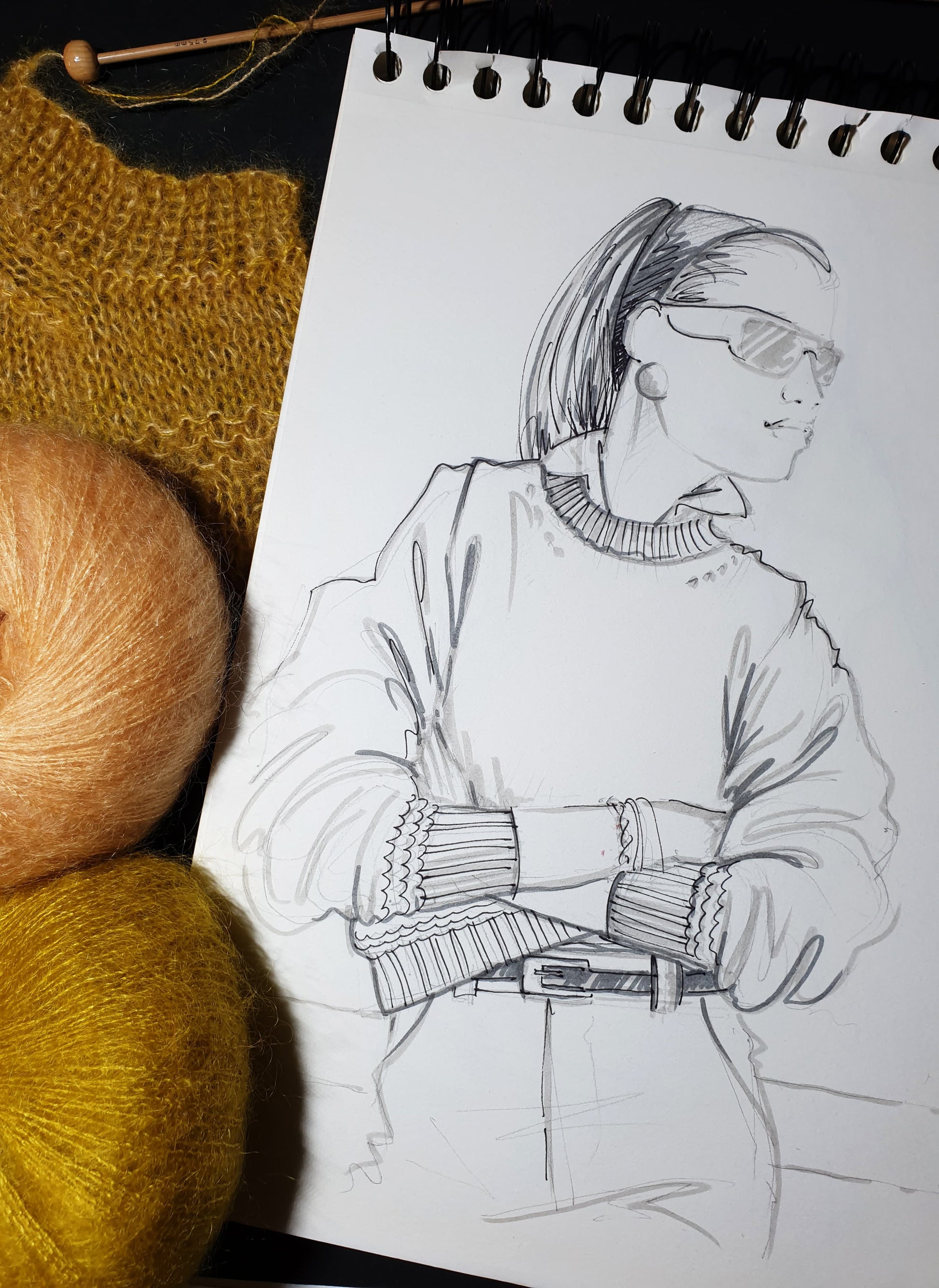 Pull à tricoter mohair et soie ambre 6
